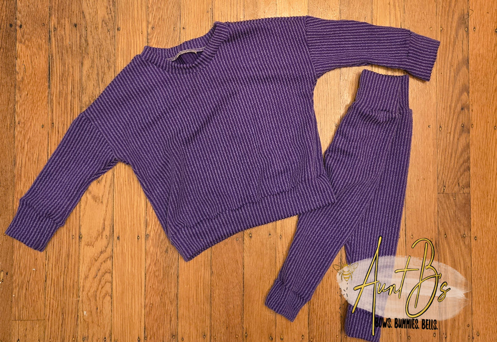 Purple waved Ribknit