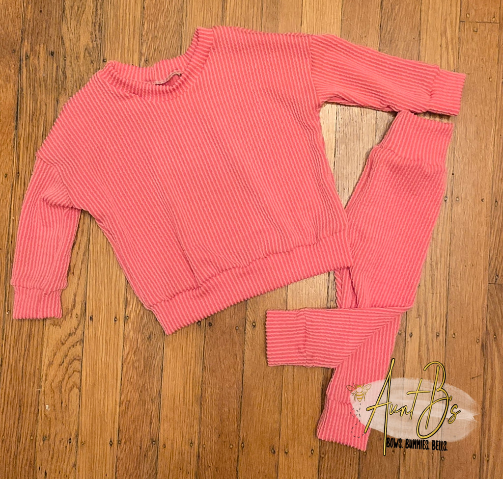 Pink waved Ribknit