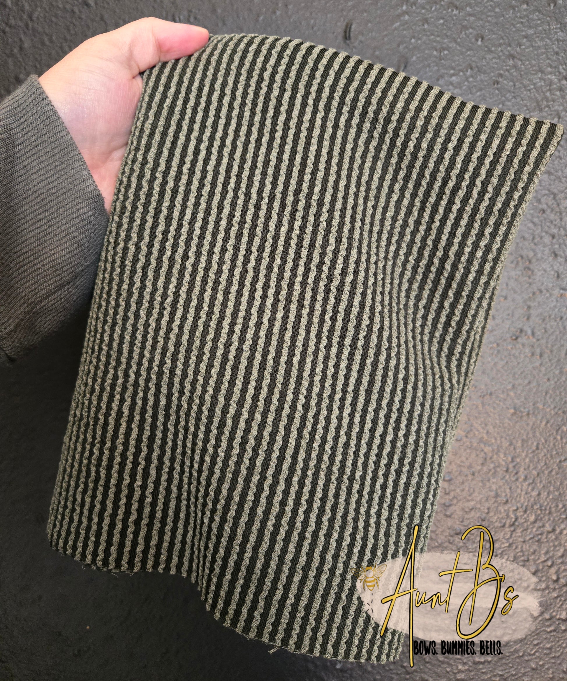 Deep Green waved Ribknit