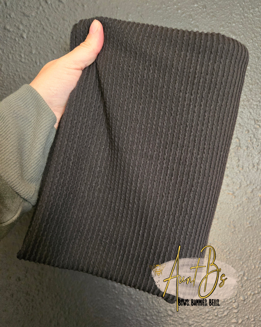 Black Waffle Ribknit