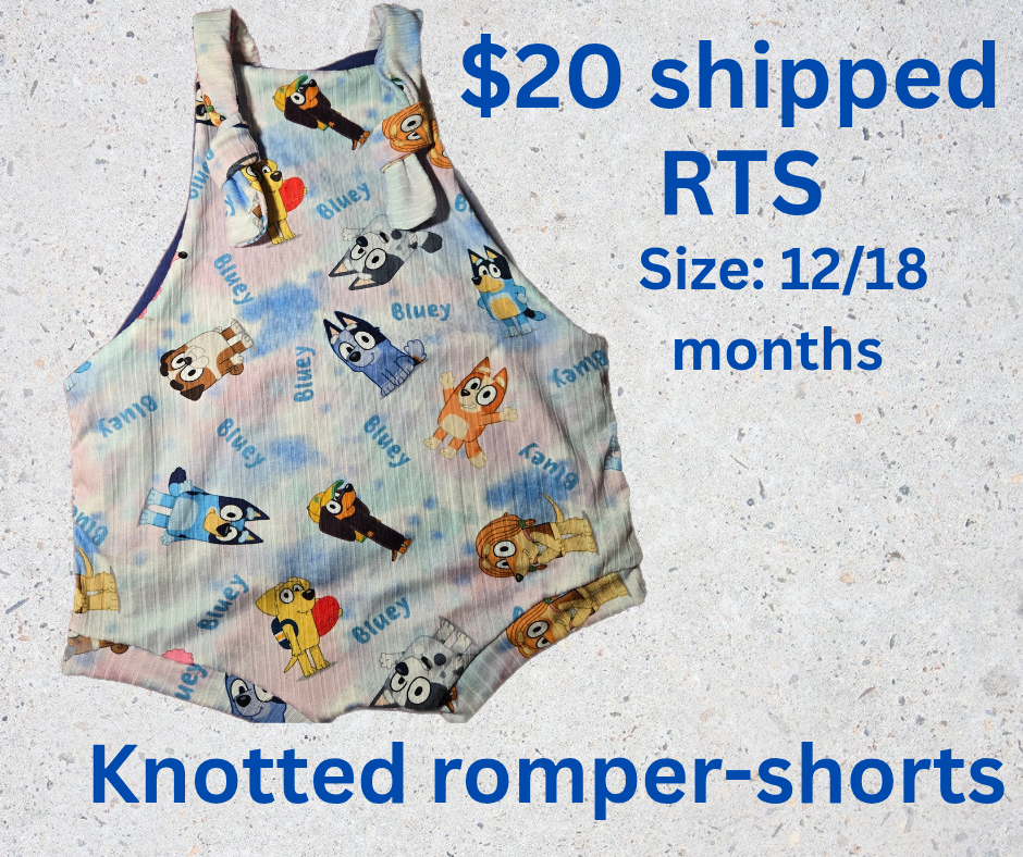Dog knotted romper 12/18m