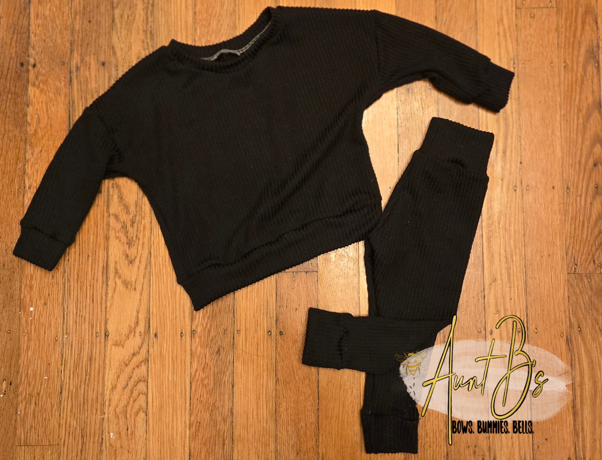 Black Waffle Ribknit